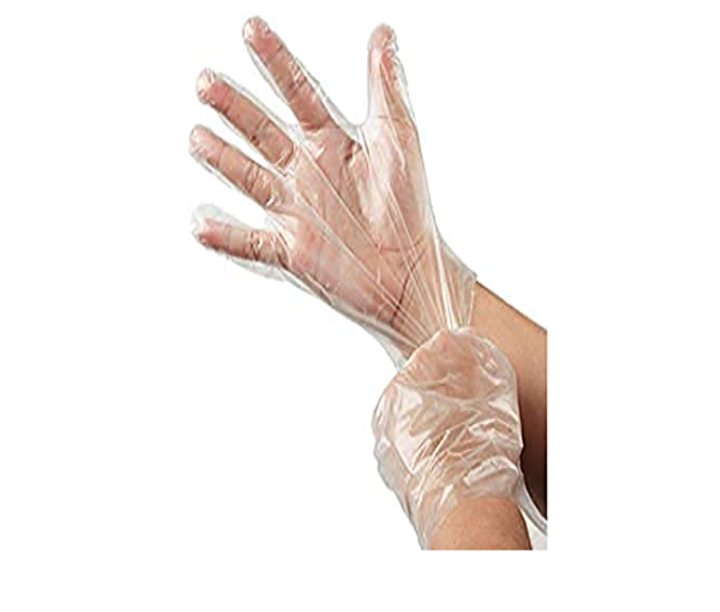 plastic use and throw gloves