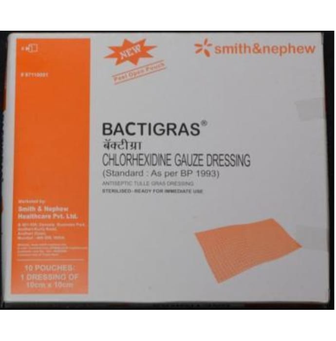 Four Square Healthcare Ltd - Bactigras Dressing 🟠 5cm x 5cm (Chlorhexidine  Tulle Gras) 🟠 Pack of 50's Bactigras is advised for adjunctive treatment  and prevention of infection in skin loss lesions,