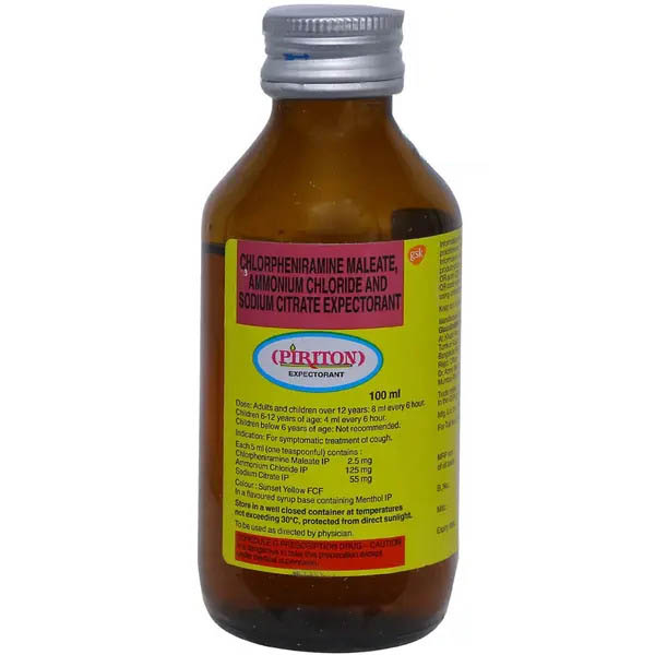 Buy Piriton Expectorant 100ml Online Check Price & Substitutes