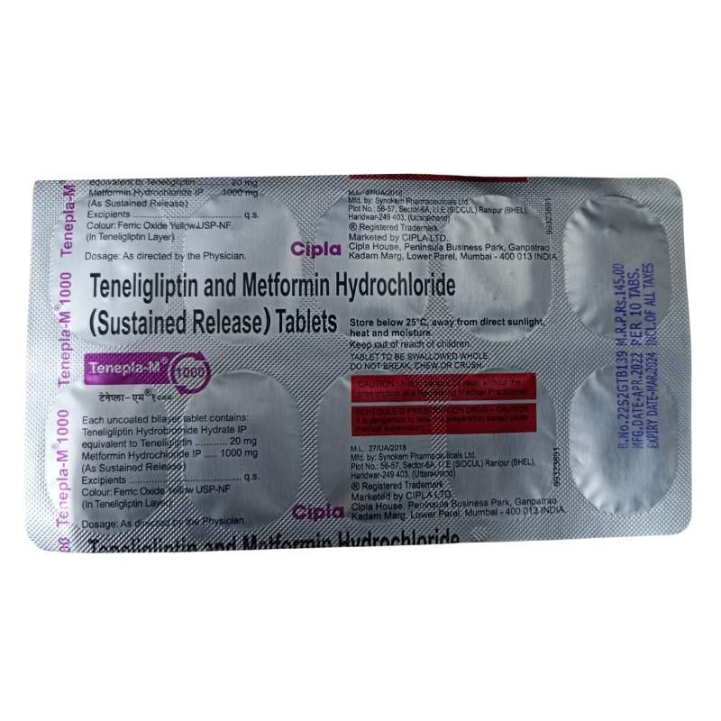 Buy Tenepla M 1000 Tablet: View Uses, Side Effects, Price and ...